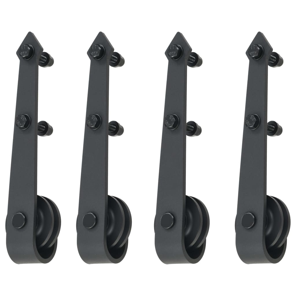 hardwarekit til skydedør 2 x 183 cm stål sort