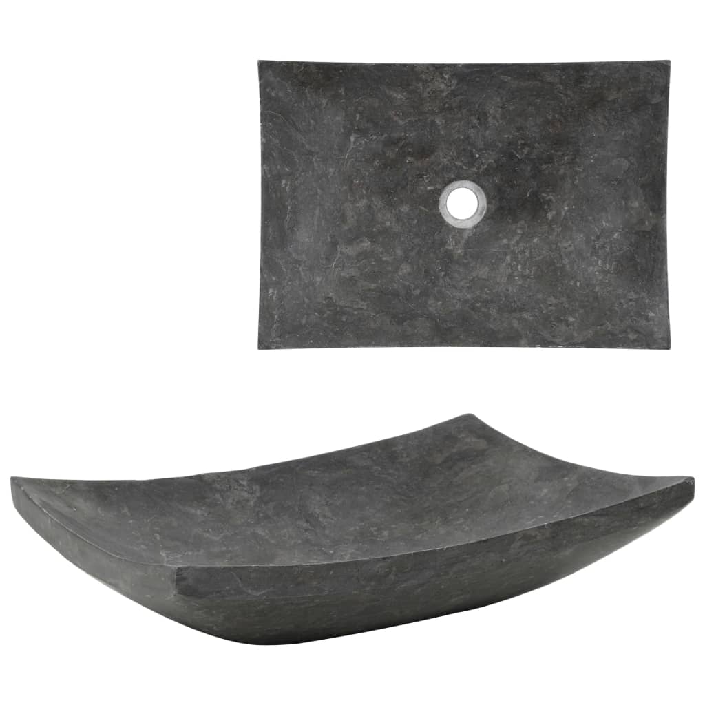håndvask 50 x 35 x 12 cm marmor sort