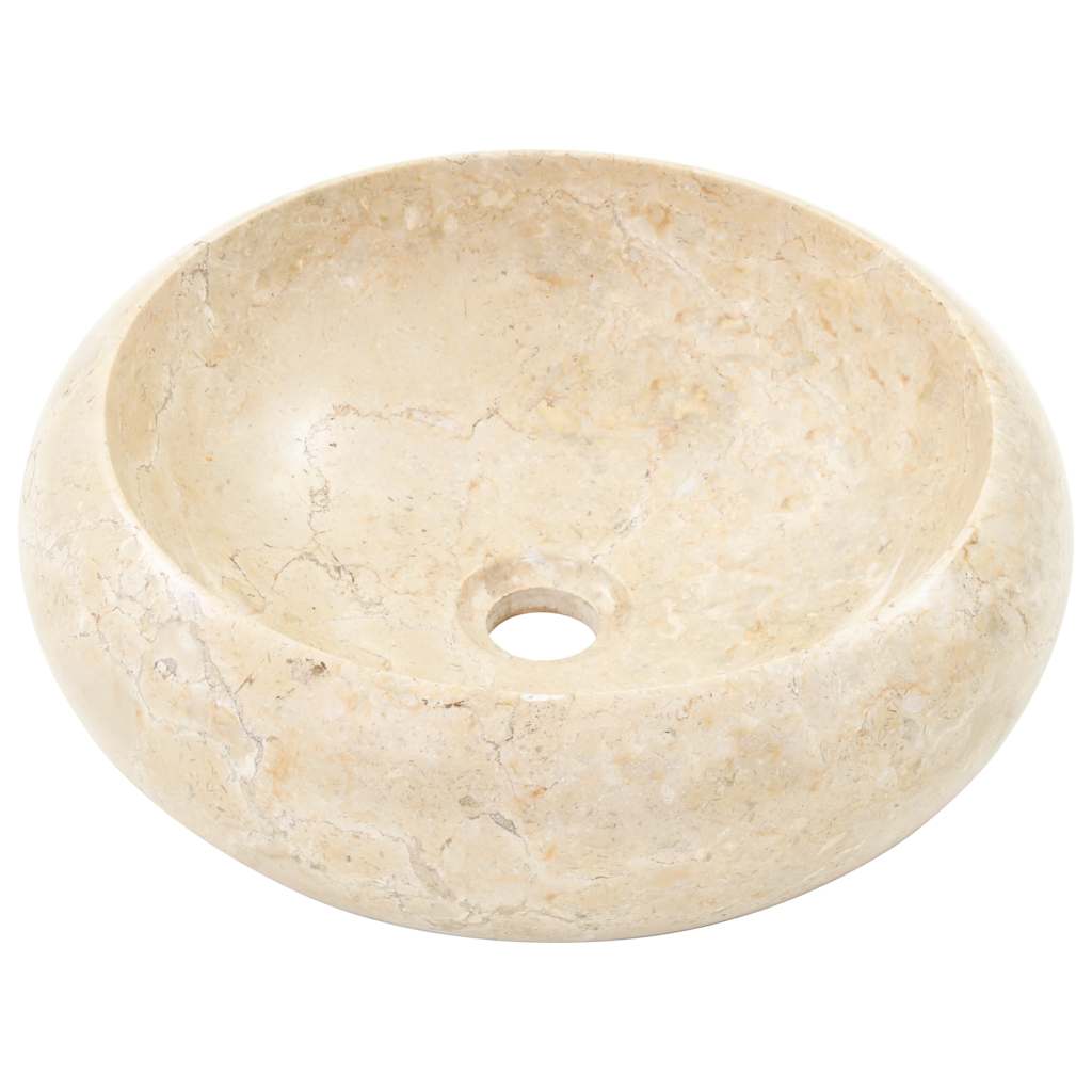 håndvask 40x12 cm marmor cremefarvet