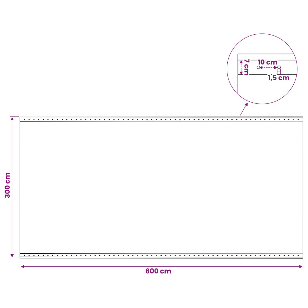 leno-presenning 260 g/m² 3 x 6 m hvid