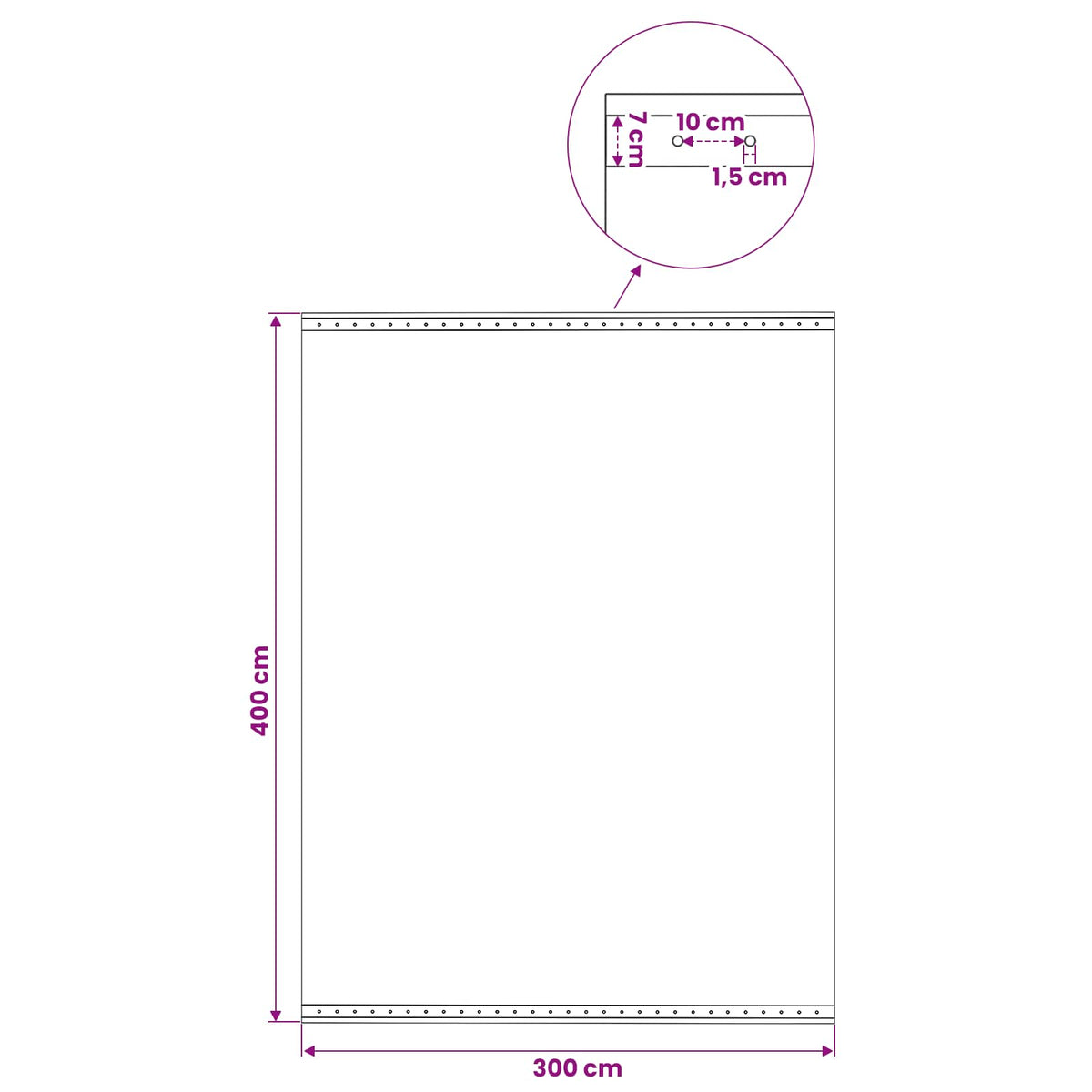 leno-presenning 260 g/m² 4 x 3 m hvid