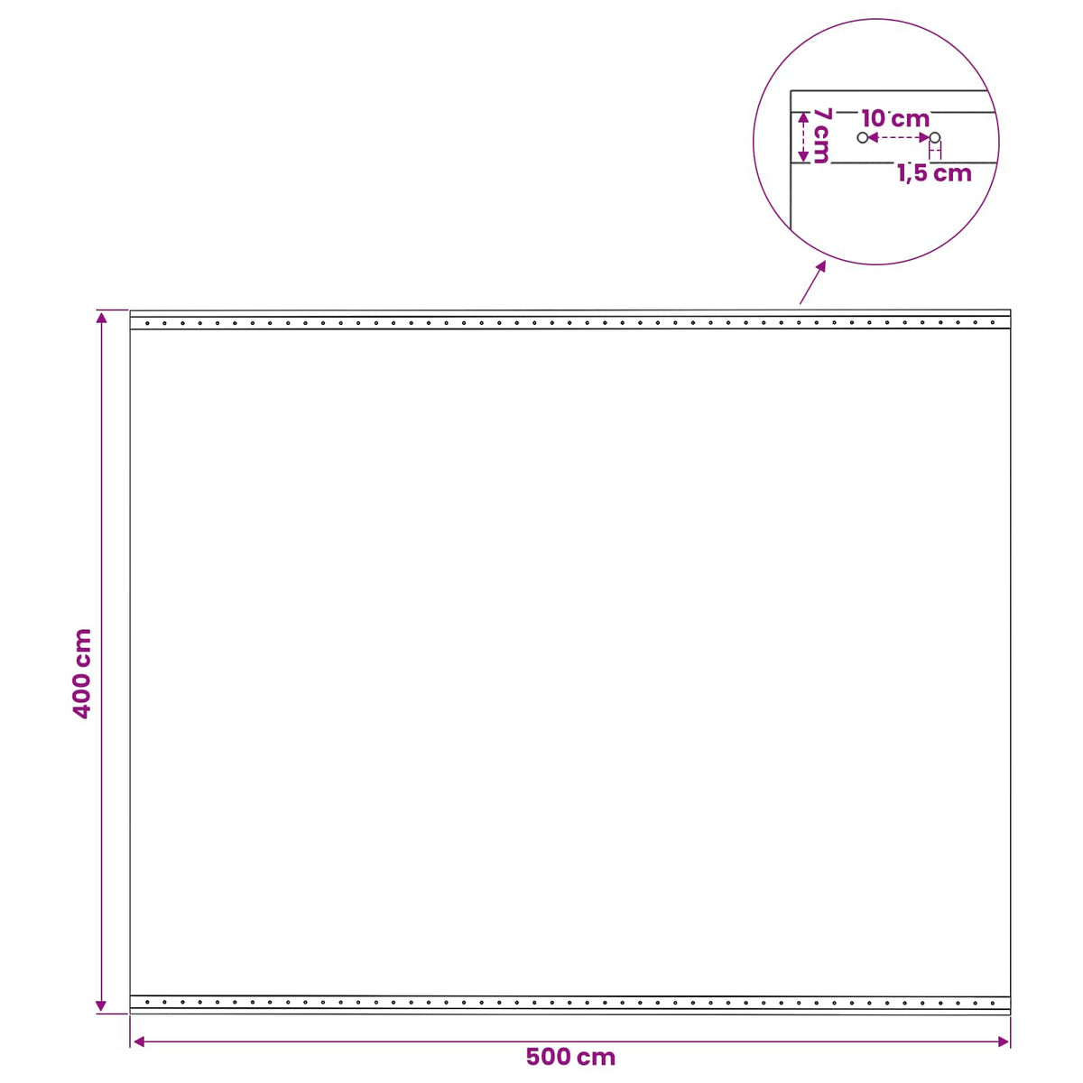 leno-presenning 260 g/m² 4 x 5 m hvid