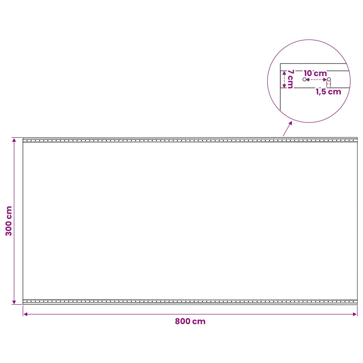 leno-presenning 260 g/m² 4 x 8 m hvid