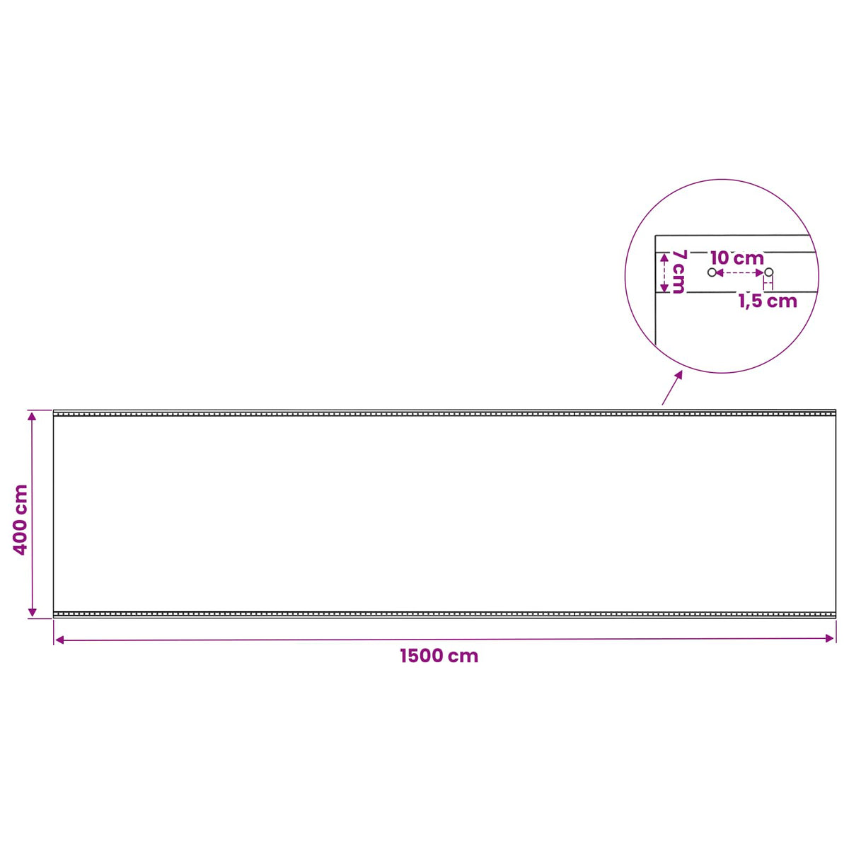 leno-presenning 260 g/m² 4 x 15 m hvid