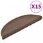 trappemåtter 15 stk. 56x17x3 cm kaffebrune halvrund