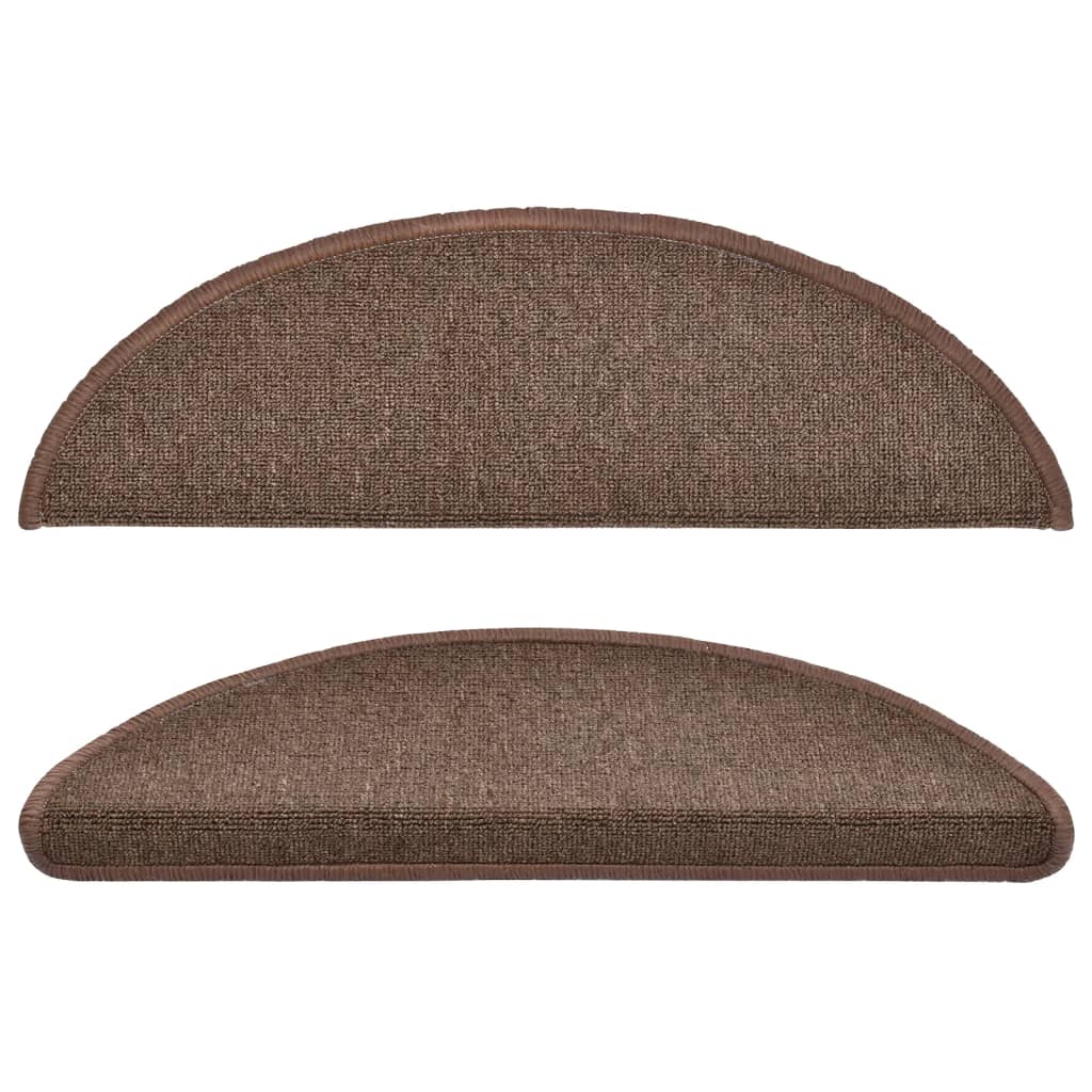 trappemåtter 15 stk. 56x17x3 cm kaffebrune halvrund
