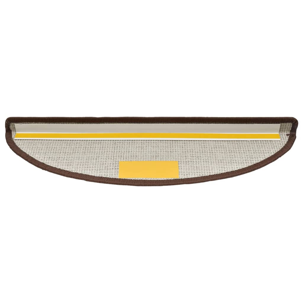 trappemåtter 15 stk. 56x17x3 cm kaffebrune halvrund