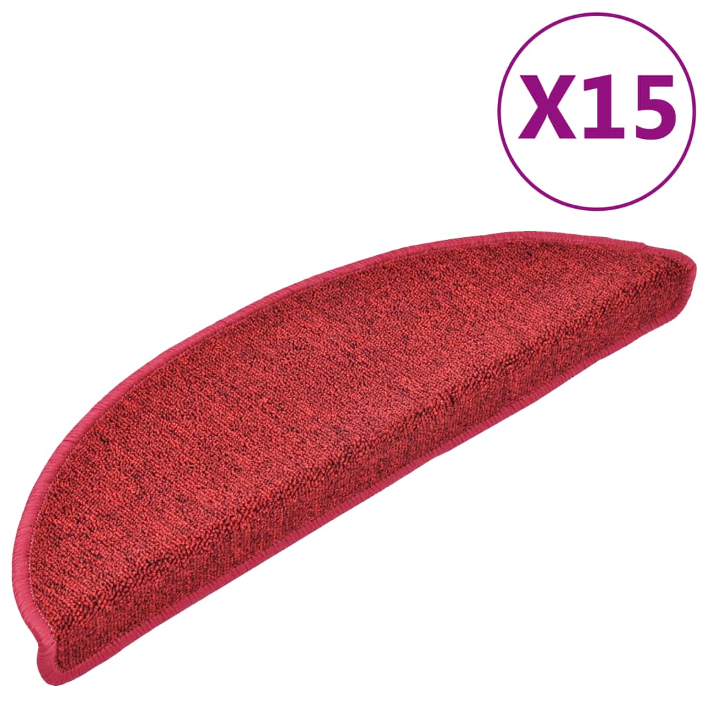 trappemåtter 15 stk. 56x17x3 cm rød halvrund