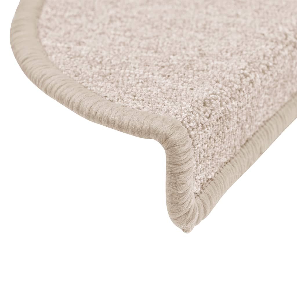 trappemåtter 15 stk. 56x17x3 cm taupe halvrund