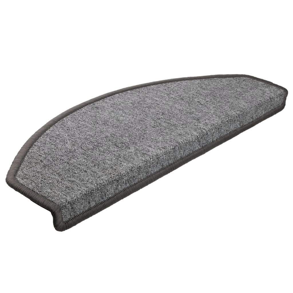 trappemåtter 15 stk. 65x24x4 cm mørkegrå halvrunde store