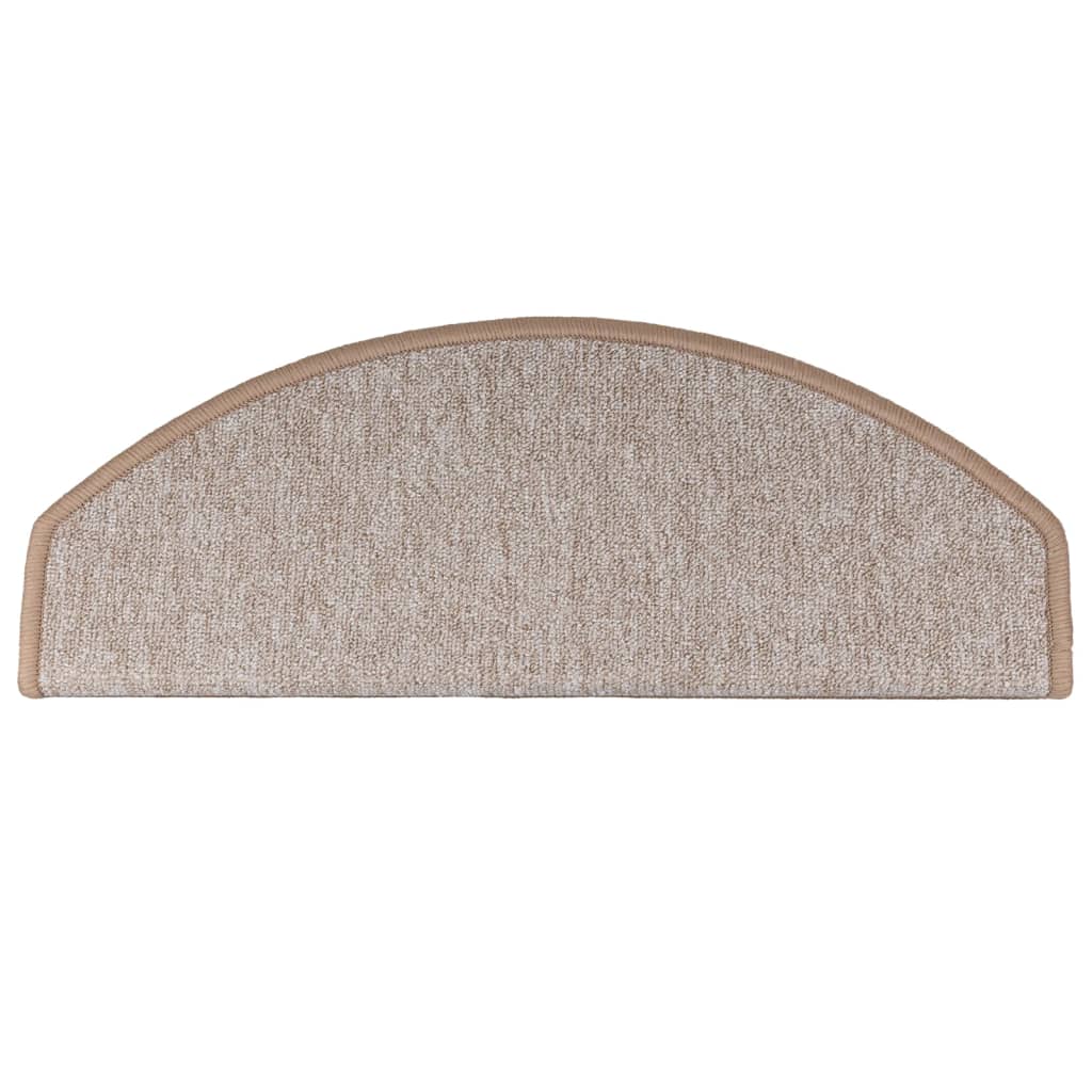 trappemåtter 15 stk. 65x24x4 cm lysebrune halvrunde store