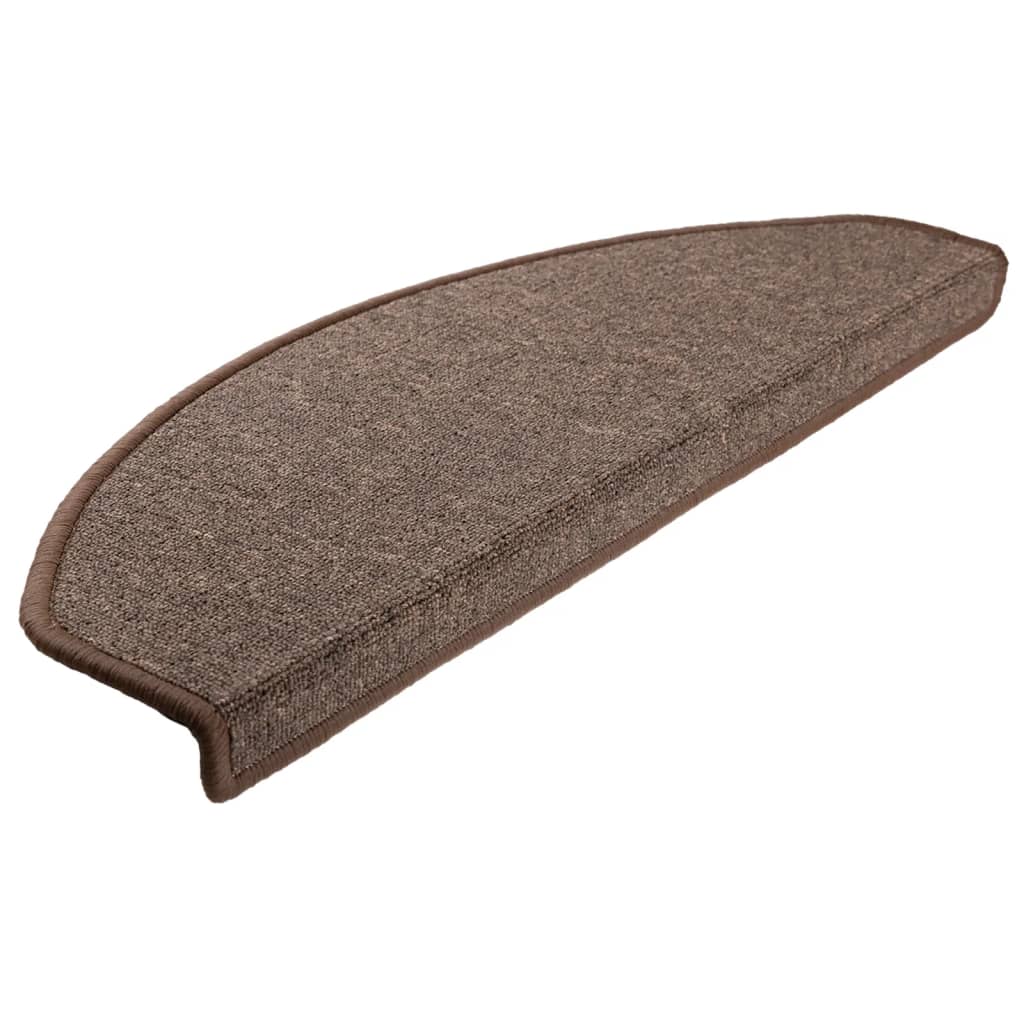 trappemåtter 15 stk. 65 x 24 x 4 cm kaffebrune halvrund store