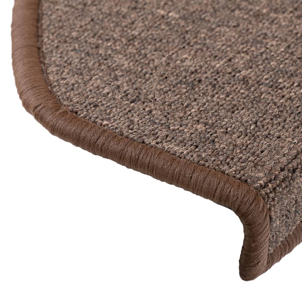 trappemåtter 15 stk. 65 x 24 x 4 cm kaffebrune halvrund store