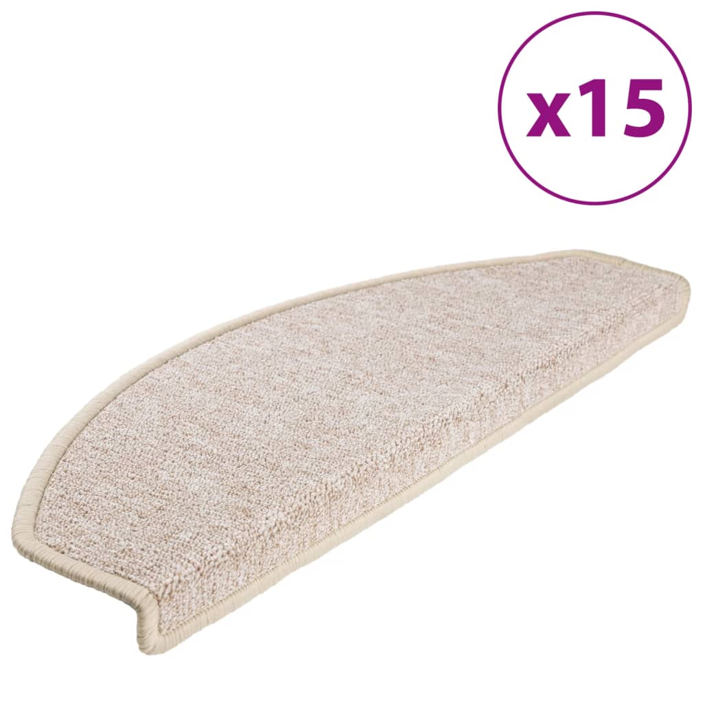 trappemåtter 15 stk. 65x24x4 cm taupe halvrund store