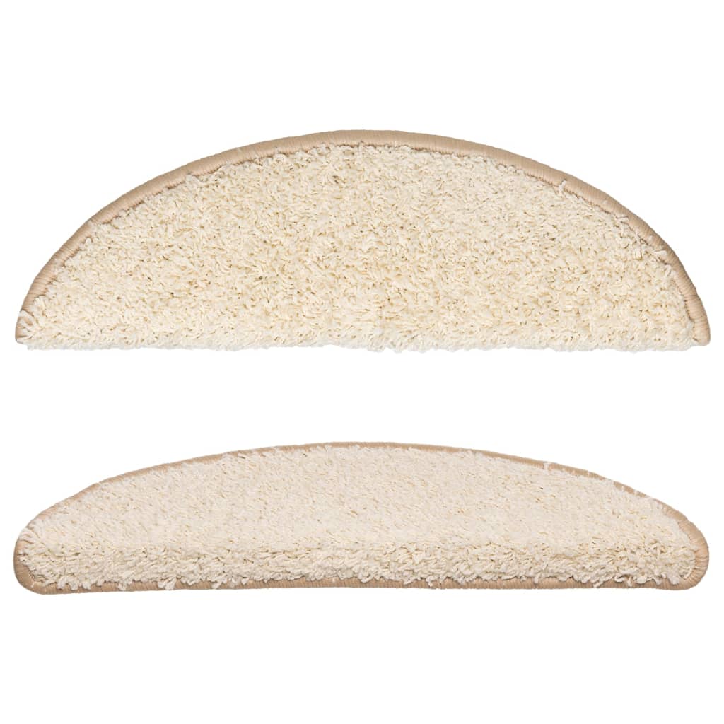 trappemåtter 15 stk. 56x17x3 cm cremefarvede halvrund
