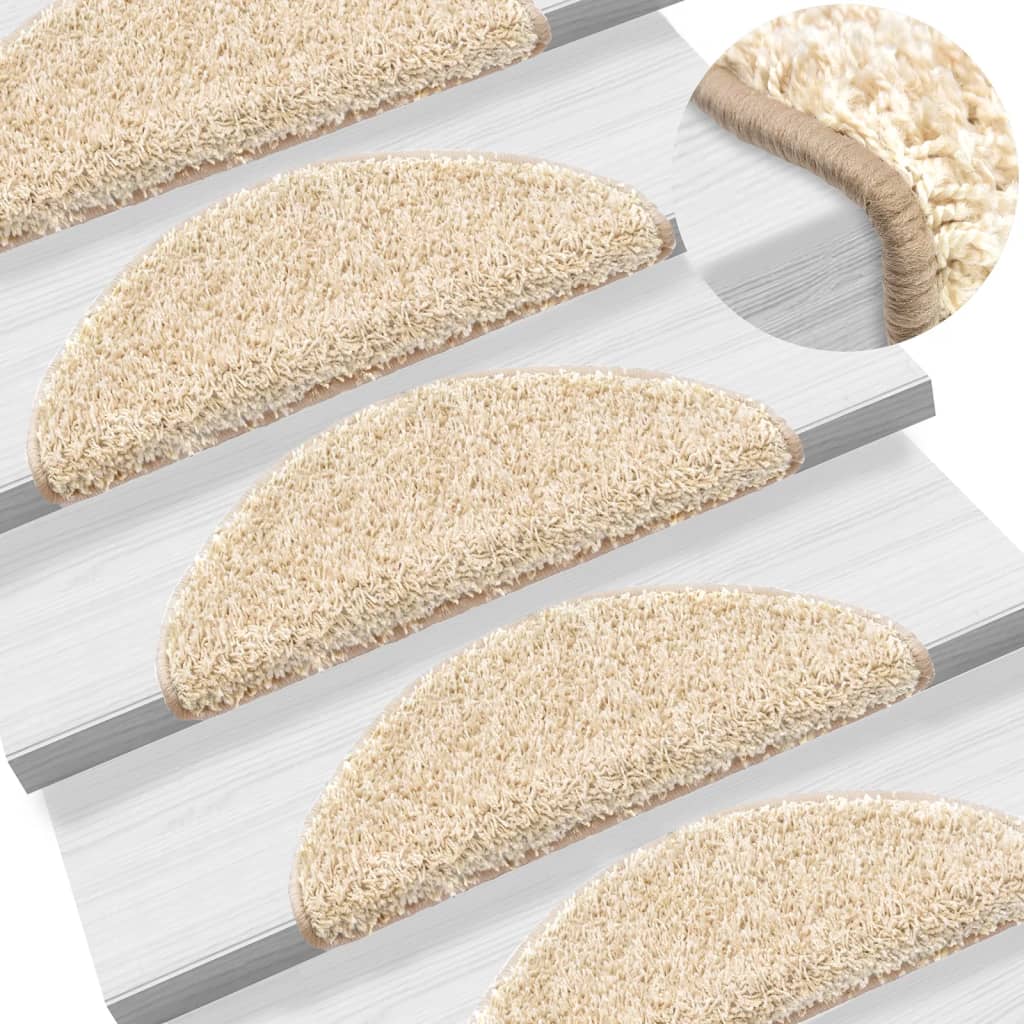trappemåtter 15 stk. 56x17x3 cm cremefarvede halvrund