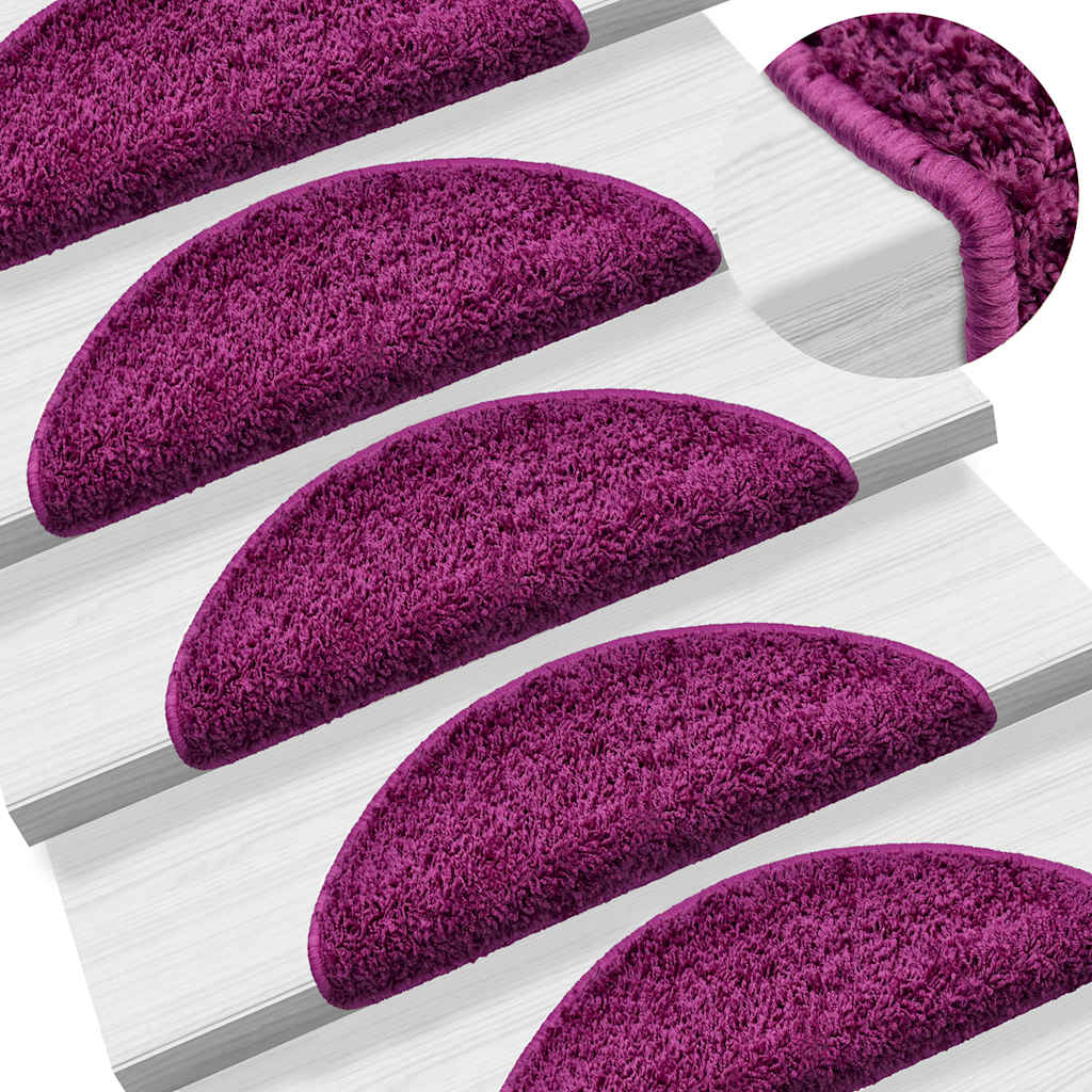 trappemåtter 15 stk. 56x17x3 cm violet halvrund
