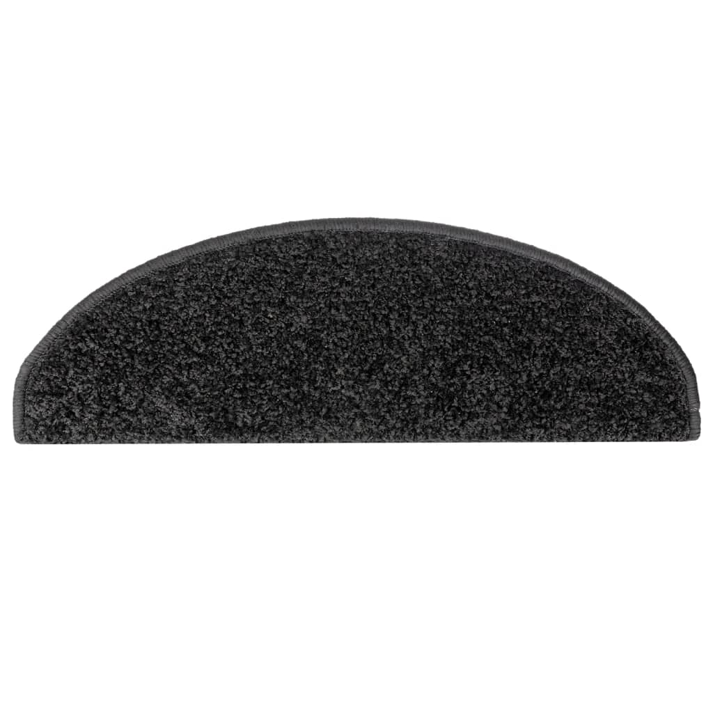 trappemåtter 15 stk. 65x21x4 cm sorte halvrunde store