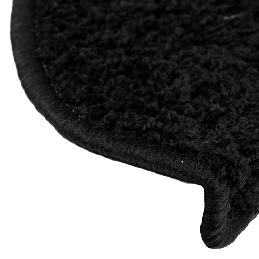 trappemåtter 15 stk. 65x21x4 cm sorte halvrunde store