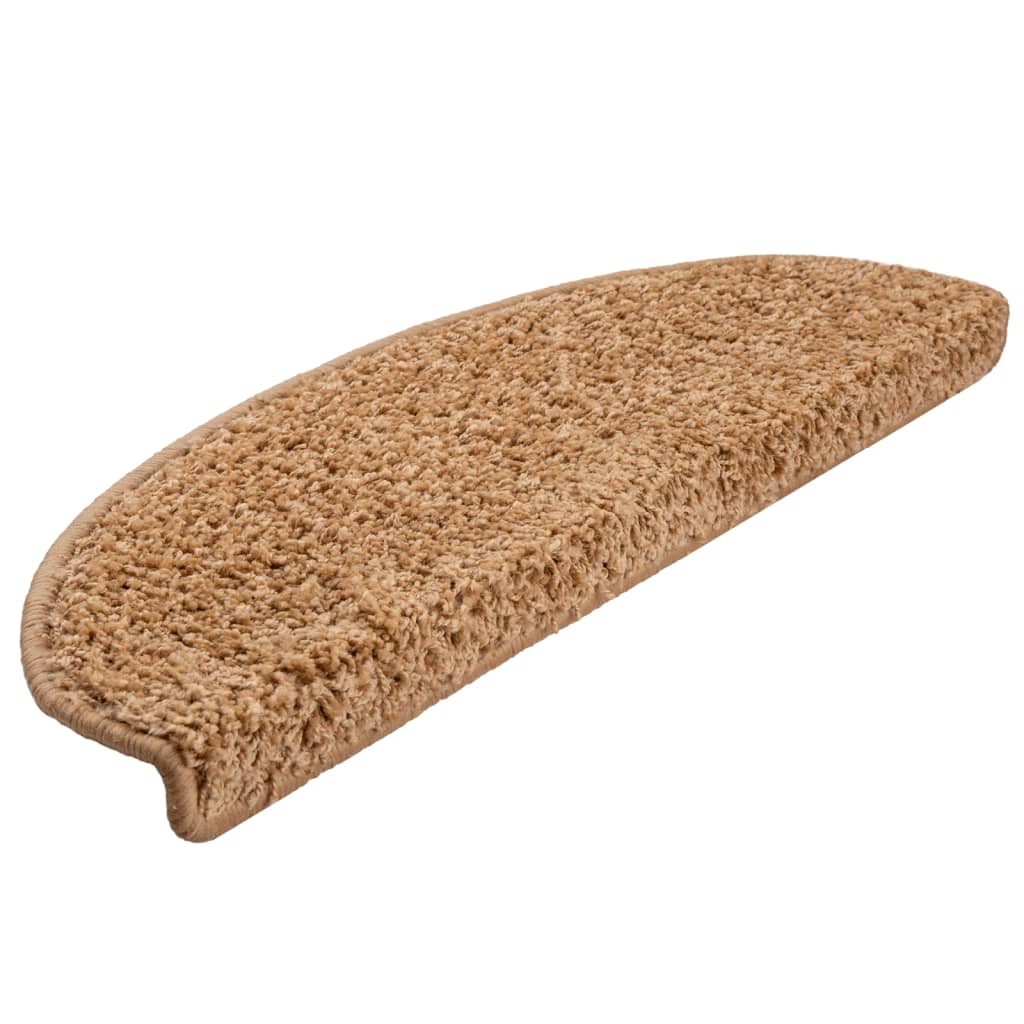 trappemåtter 15 stk. 65x21x4 cm beige halvrunde store