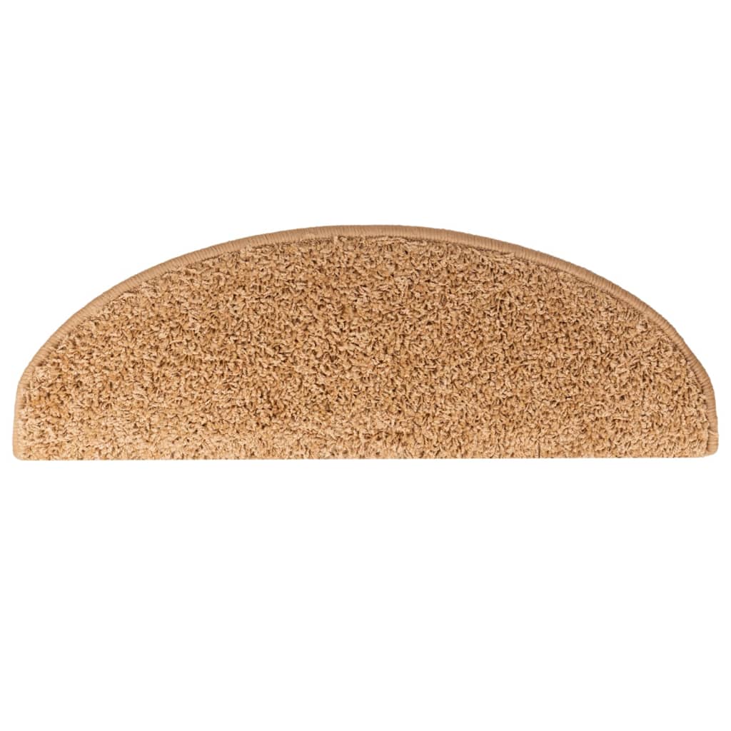 trappemåtter 15 stk. 65x21x4 cm beige halvrunde store