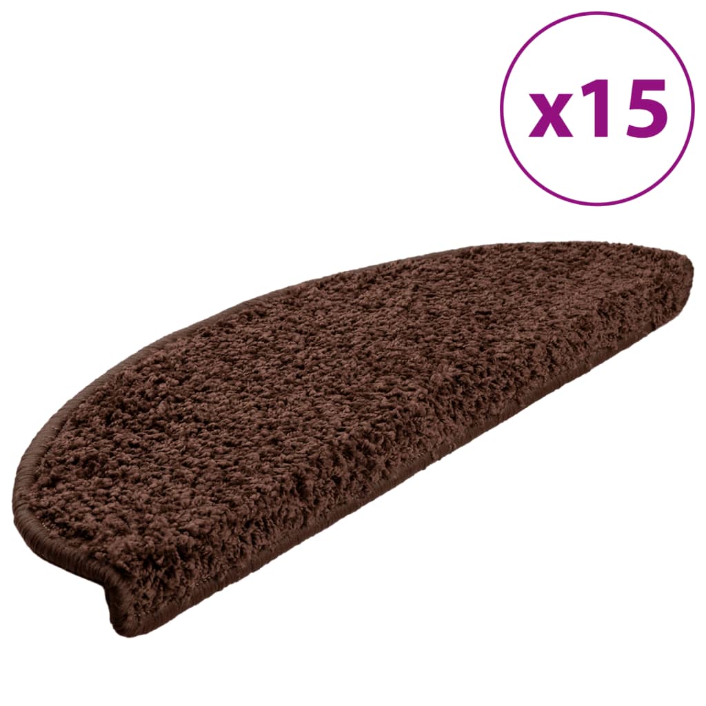 trappemåtter 15 stk. 65x21x4 cm brune halvrund store