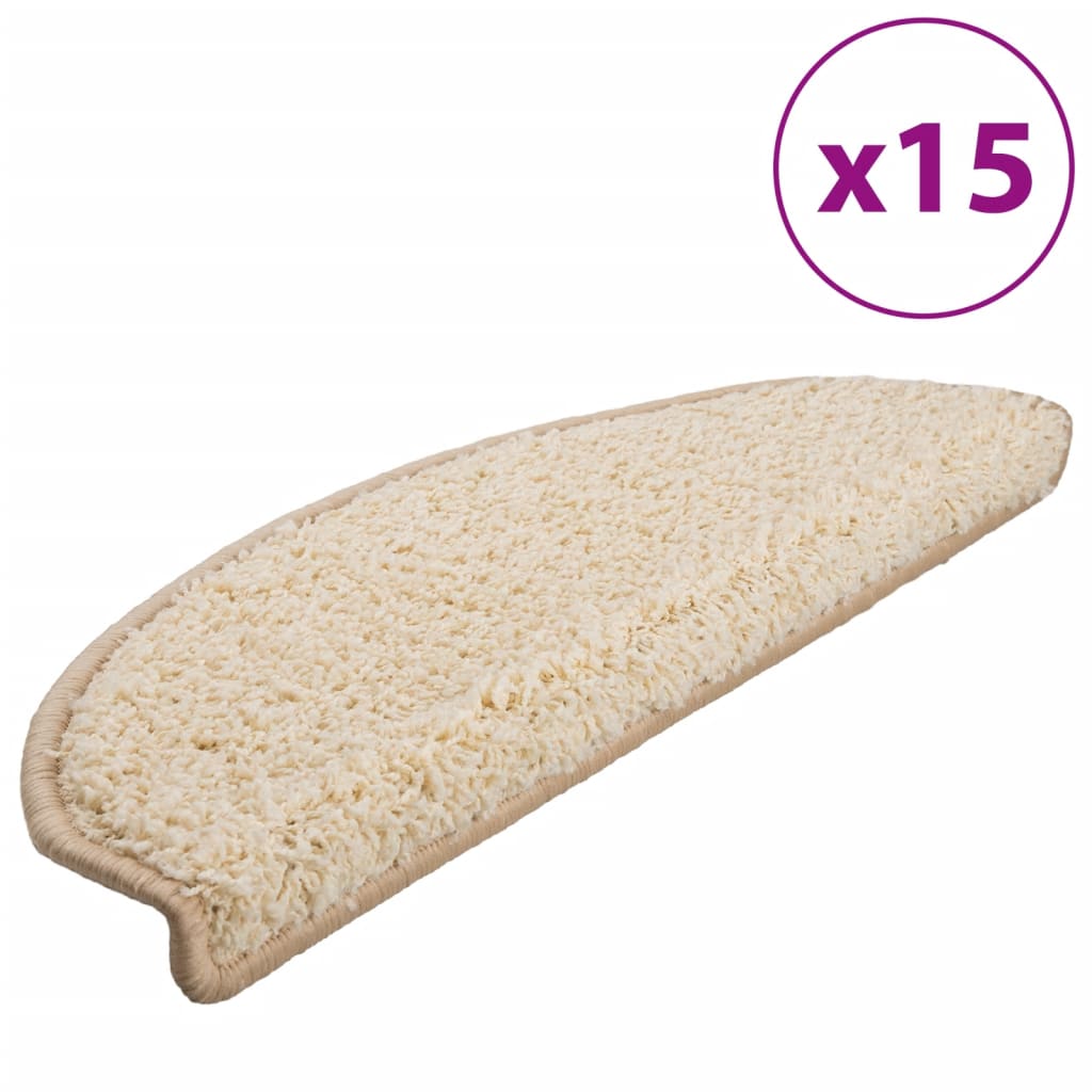 trappemåtter 15 stk. 65x21x4 cm cremefarvede halvrund store
