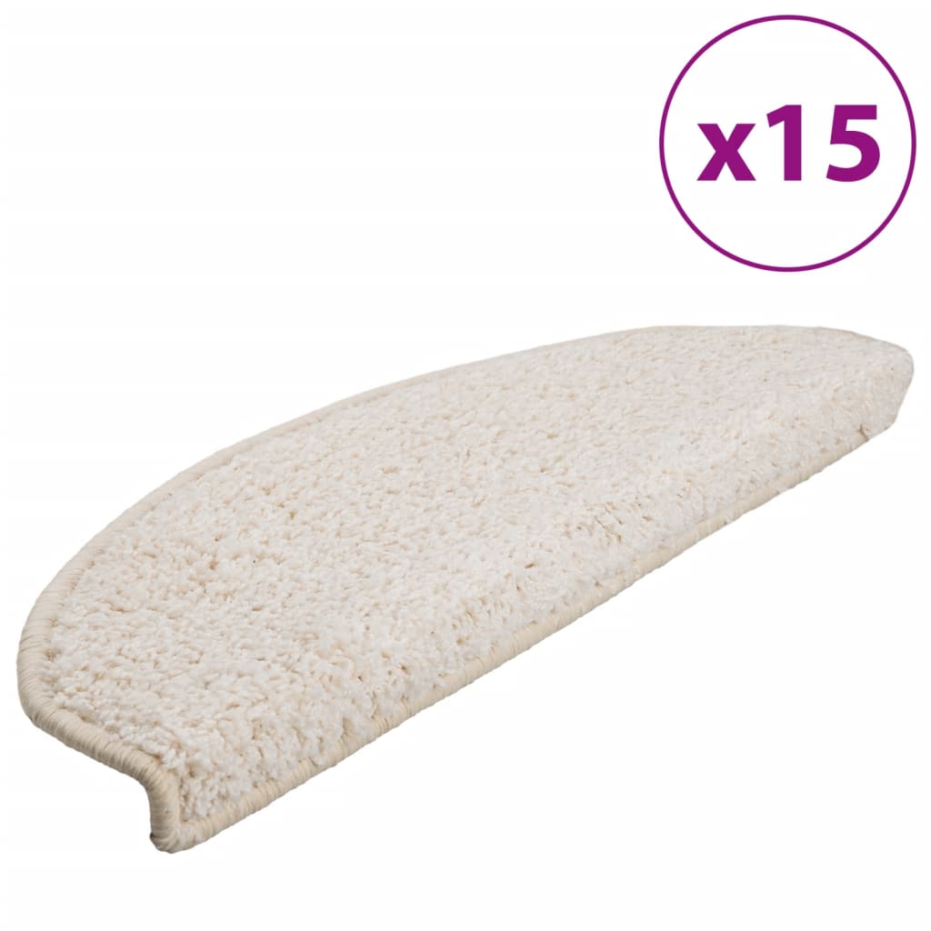 trappemåtter 15 stk. 65x21x4 cm hvide halvrunde store