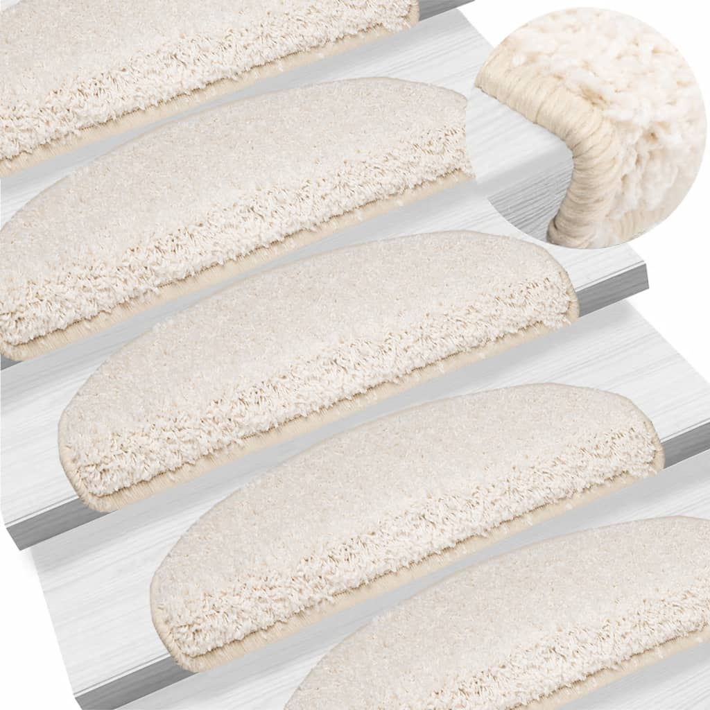 trappemåtter 15 stk. 65x21x4 cm hvide halvrunde store