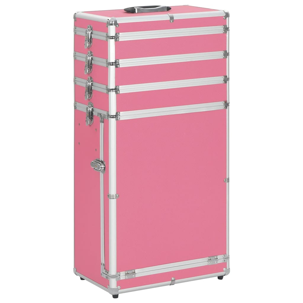 makeupkuffert aluminium pink