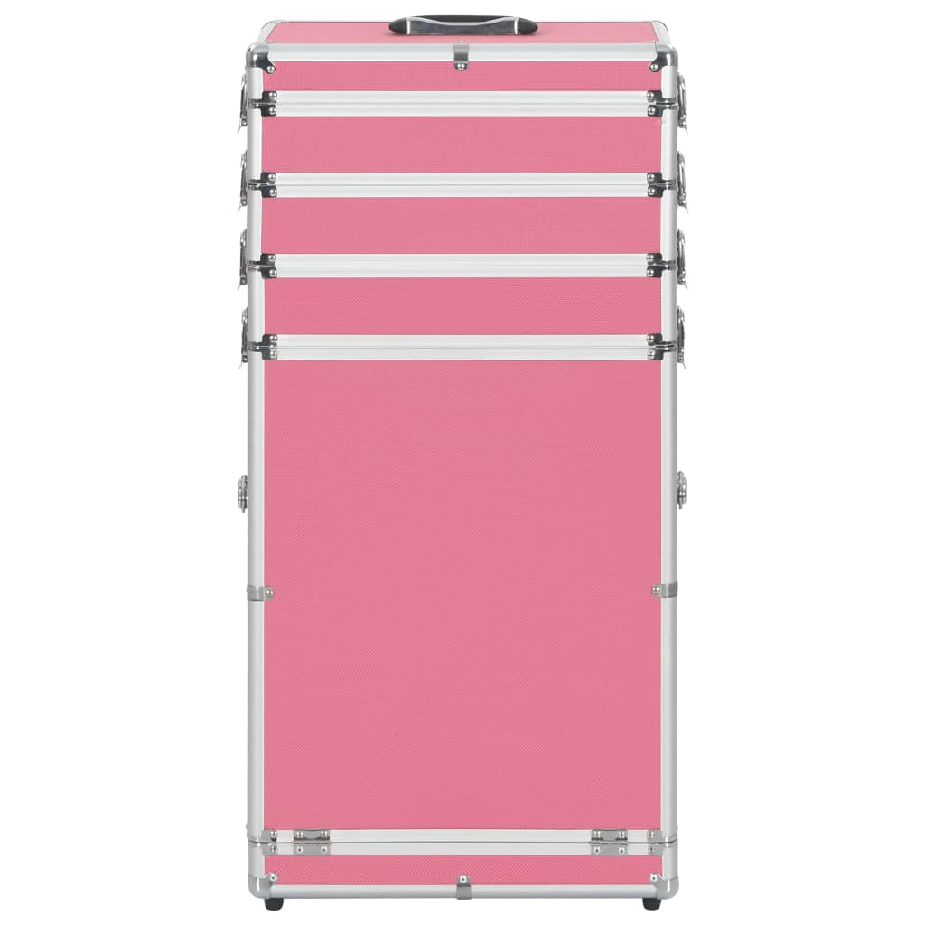 makeupkuffert aluminium pink
