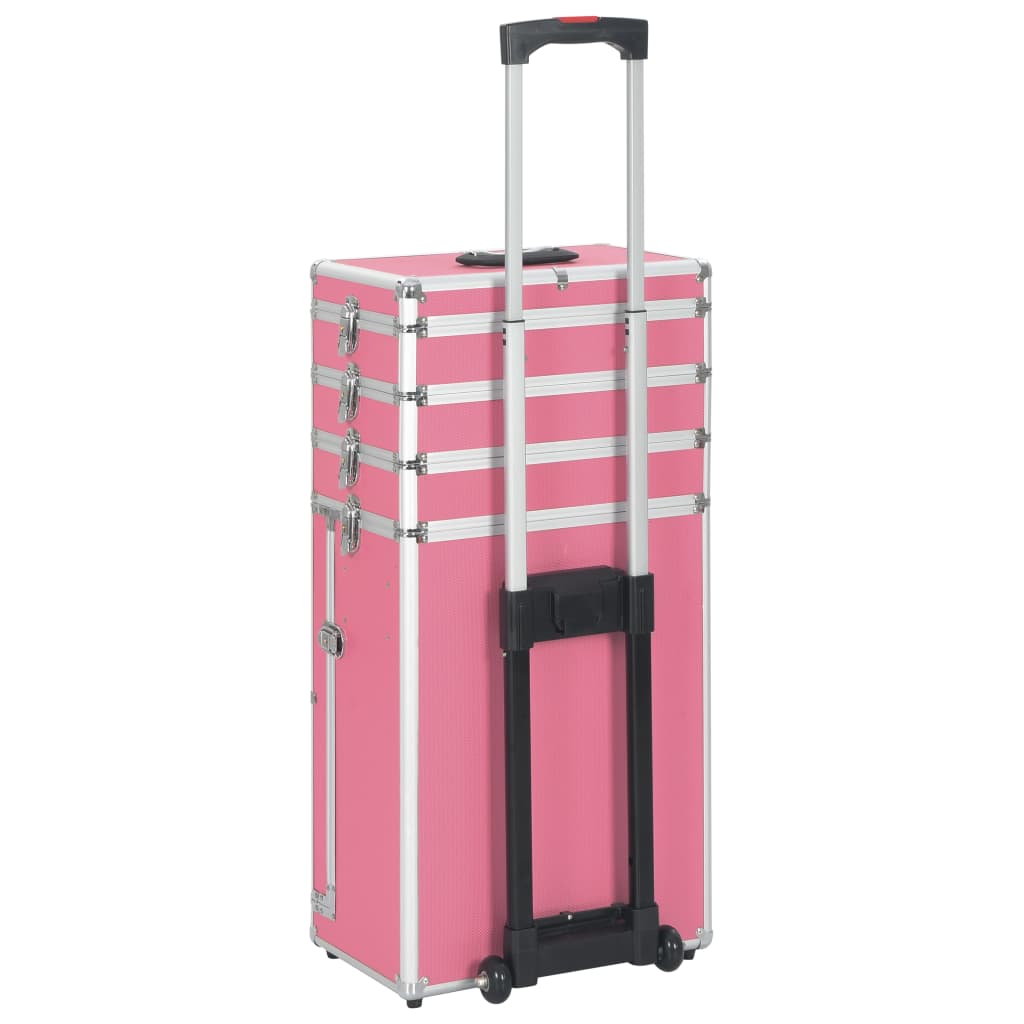 makeupkuffert aluminium pink
