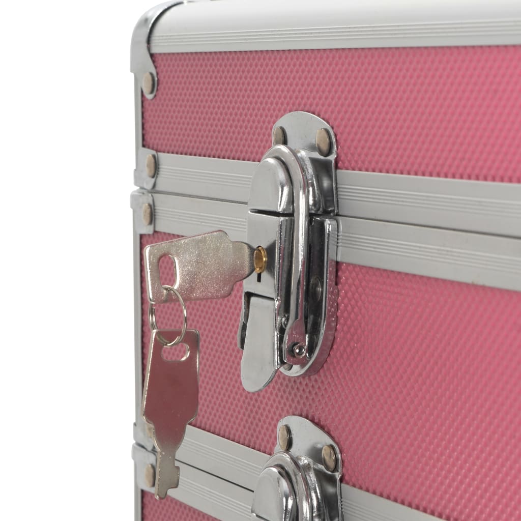 makeupkuffert aluminium pink