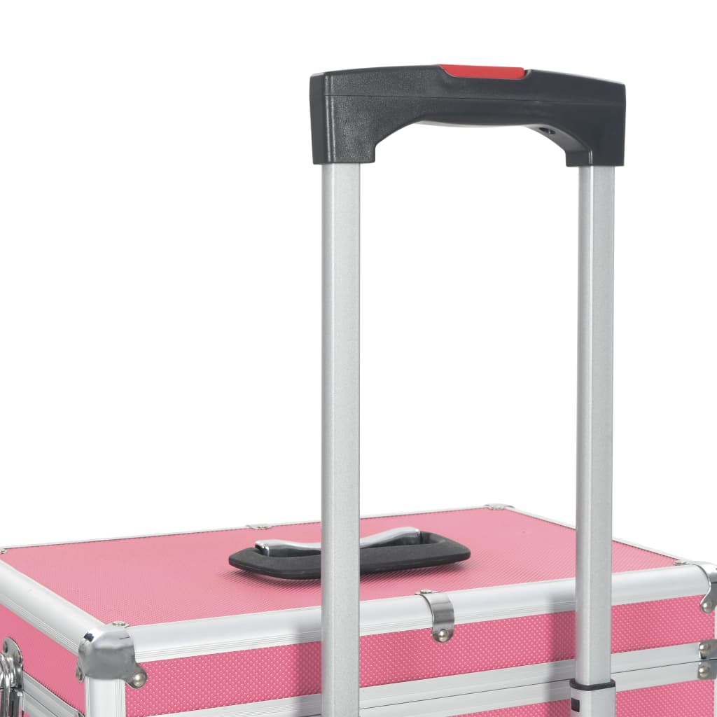 makeupkuffert aluminium pink