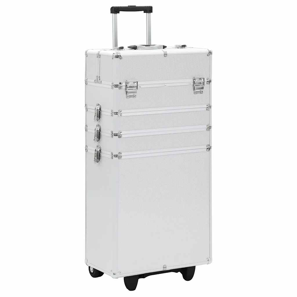 makeupkuffert aluminium sølvfarvet
