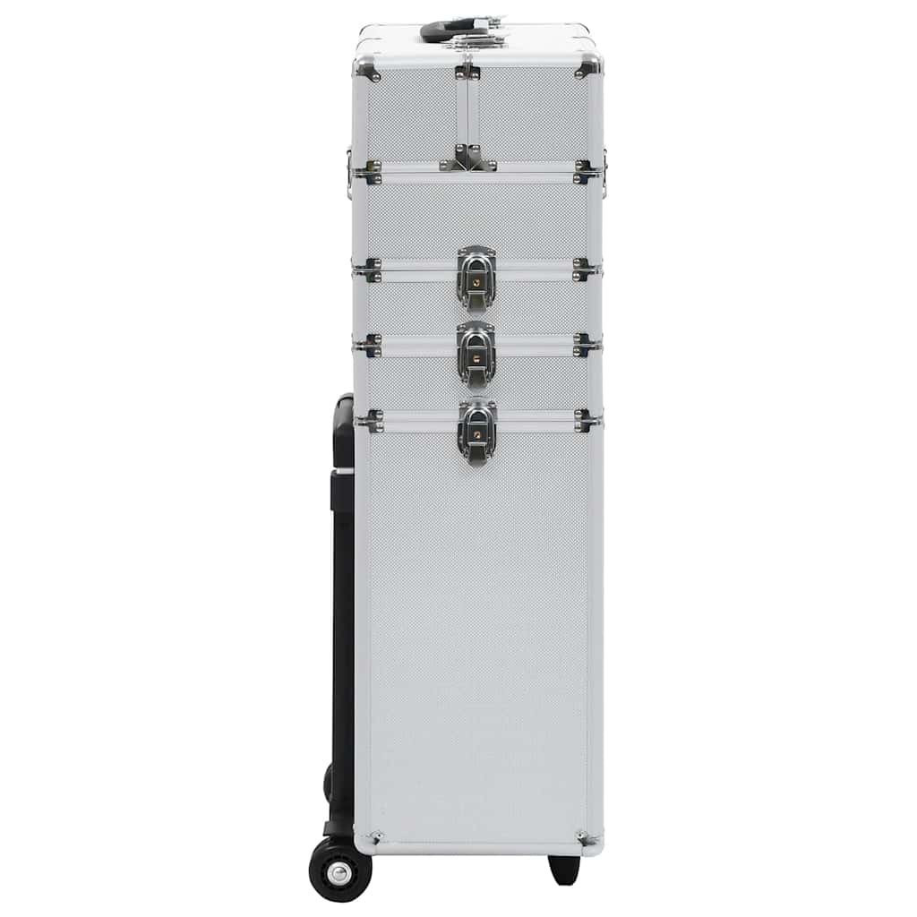 makeupkuffert aluminium sølvfarvet