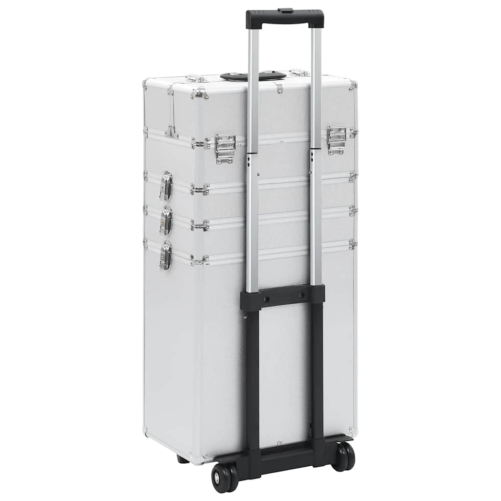 makeupkuffert aluminium sølvfarvet