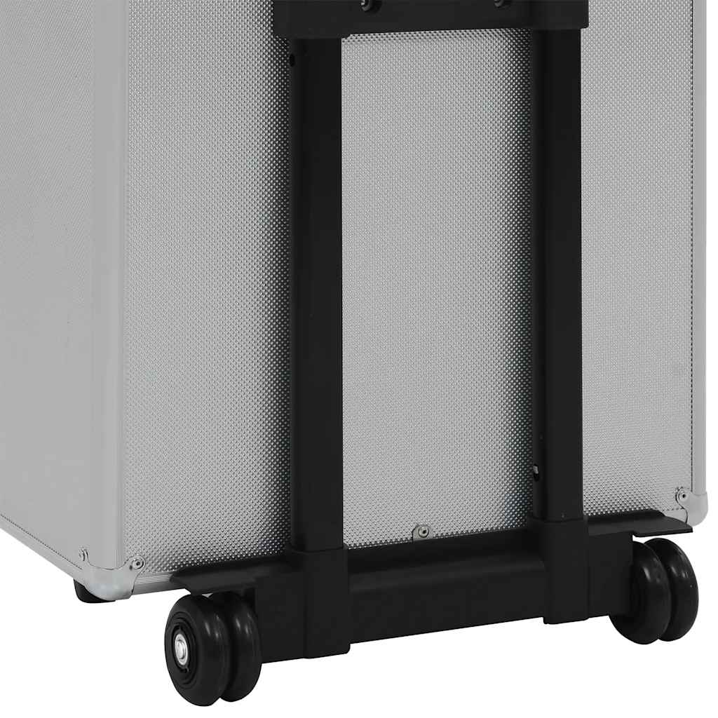 makeupkuffert aluminium sølvfarvet