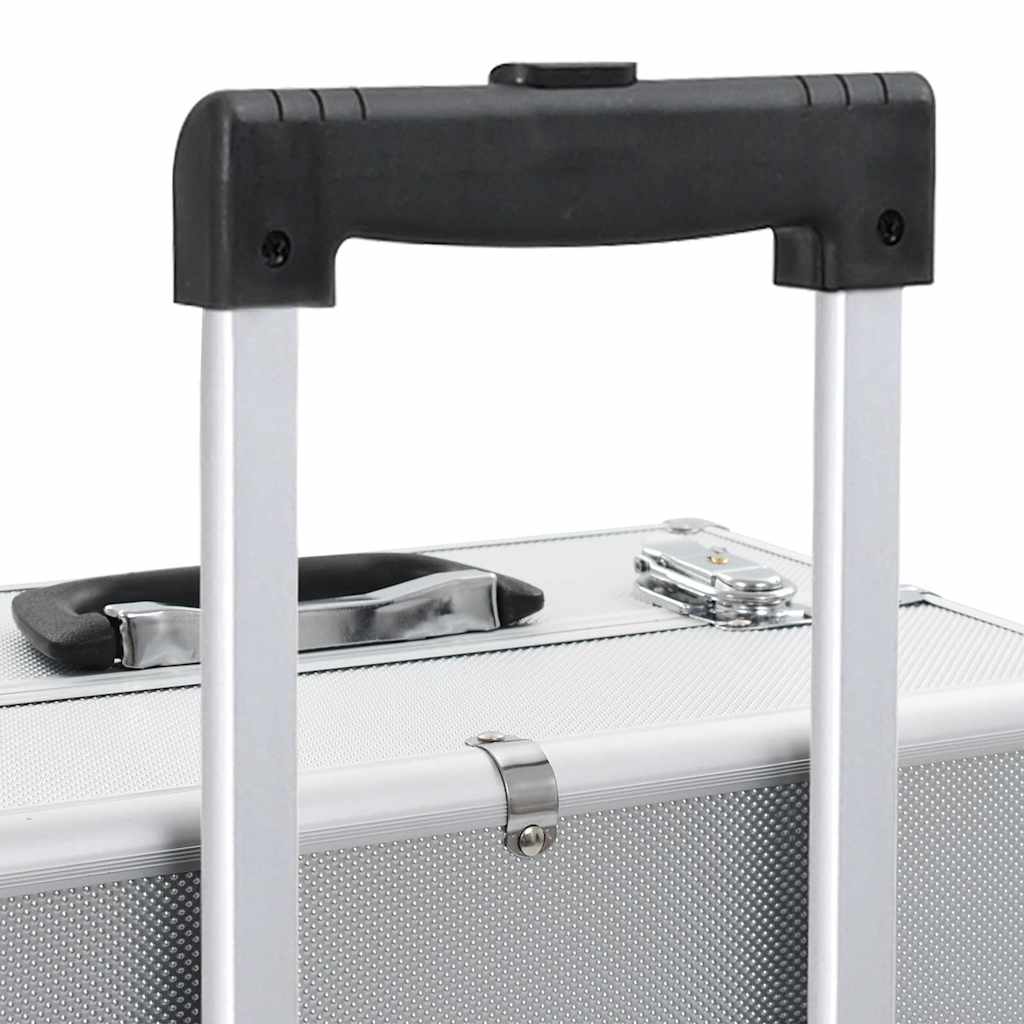 makeupkuffert aluminium sølvfarvet