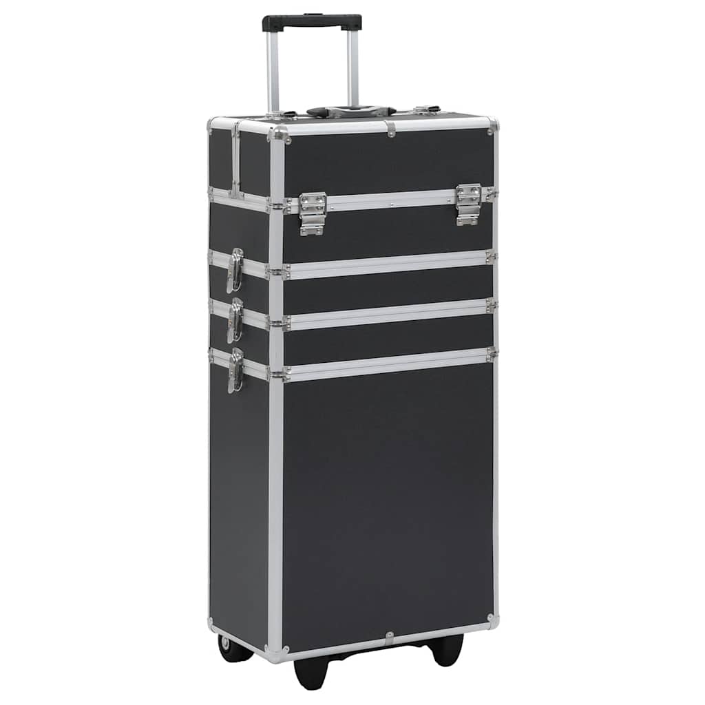 makeupkuffert aluminium sort