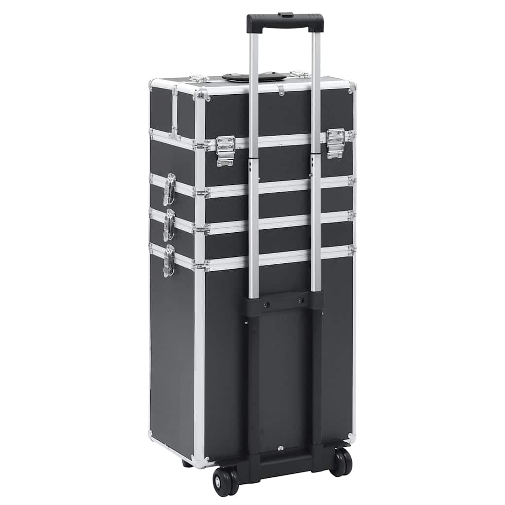makeupkuffert aluminium sort