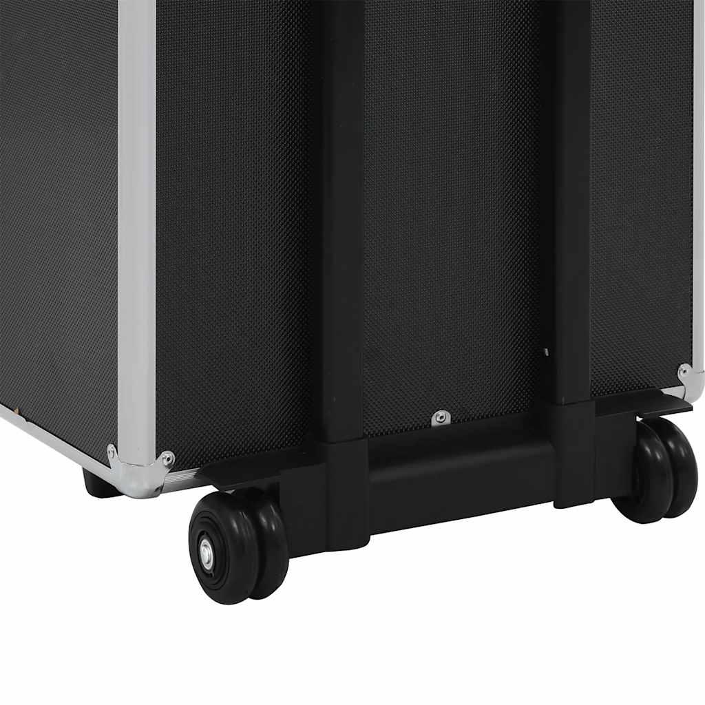 makeupkuffert aluminium sort