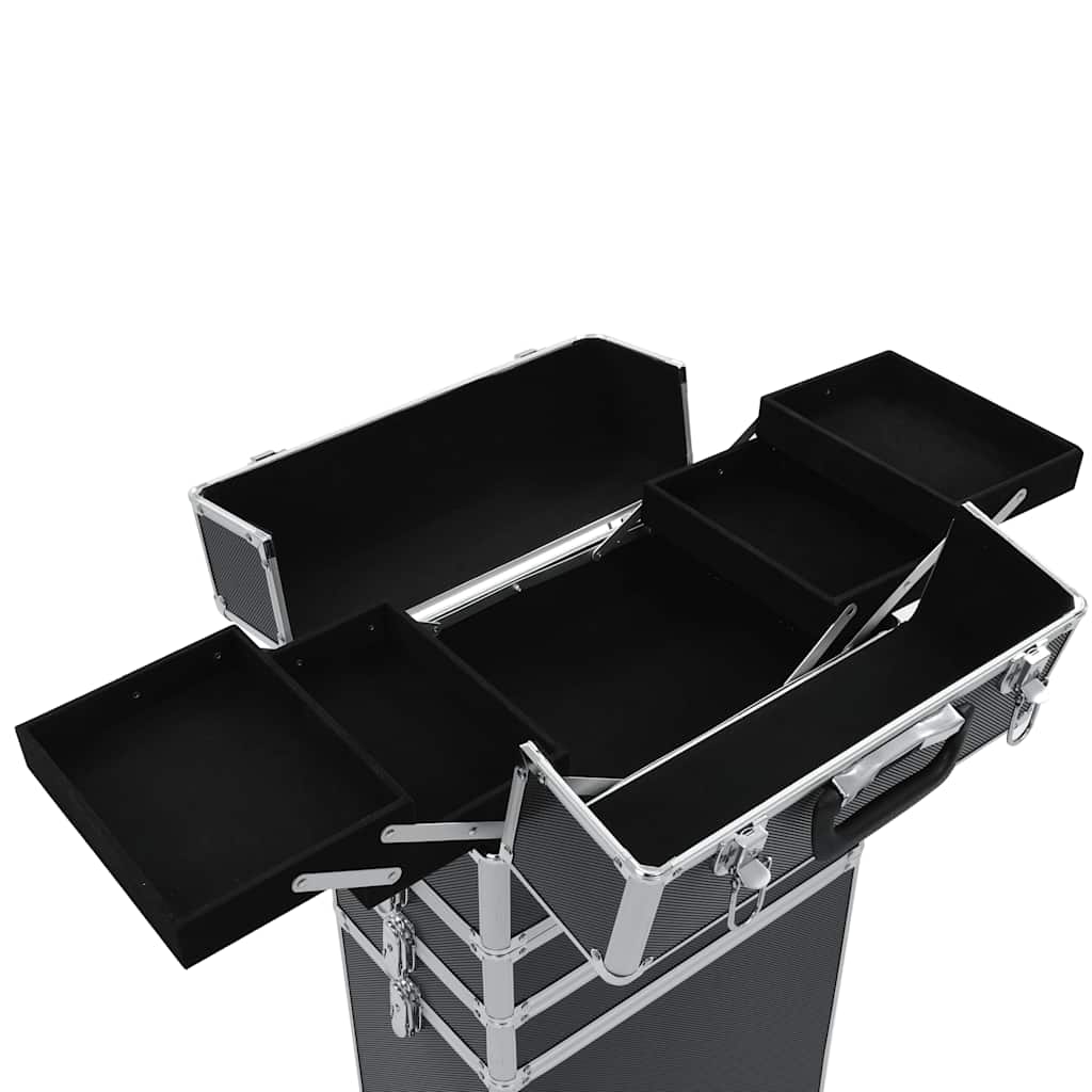 makeupkuffert aluminium sort