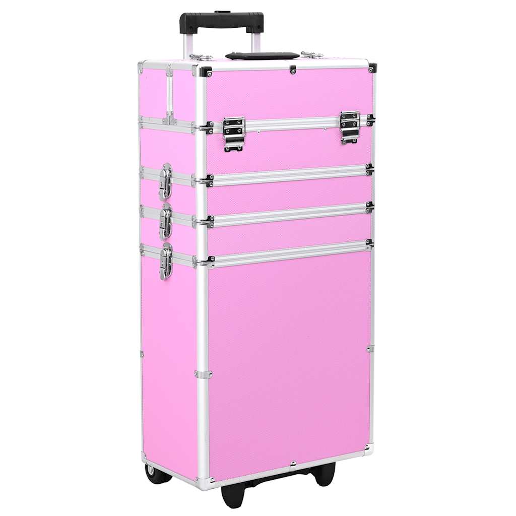 makeupkuffert aluminium pink
