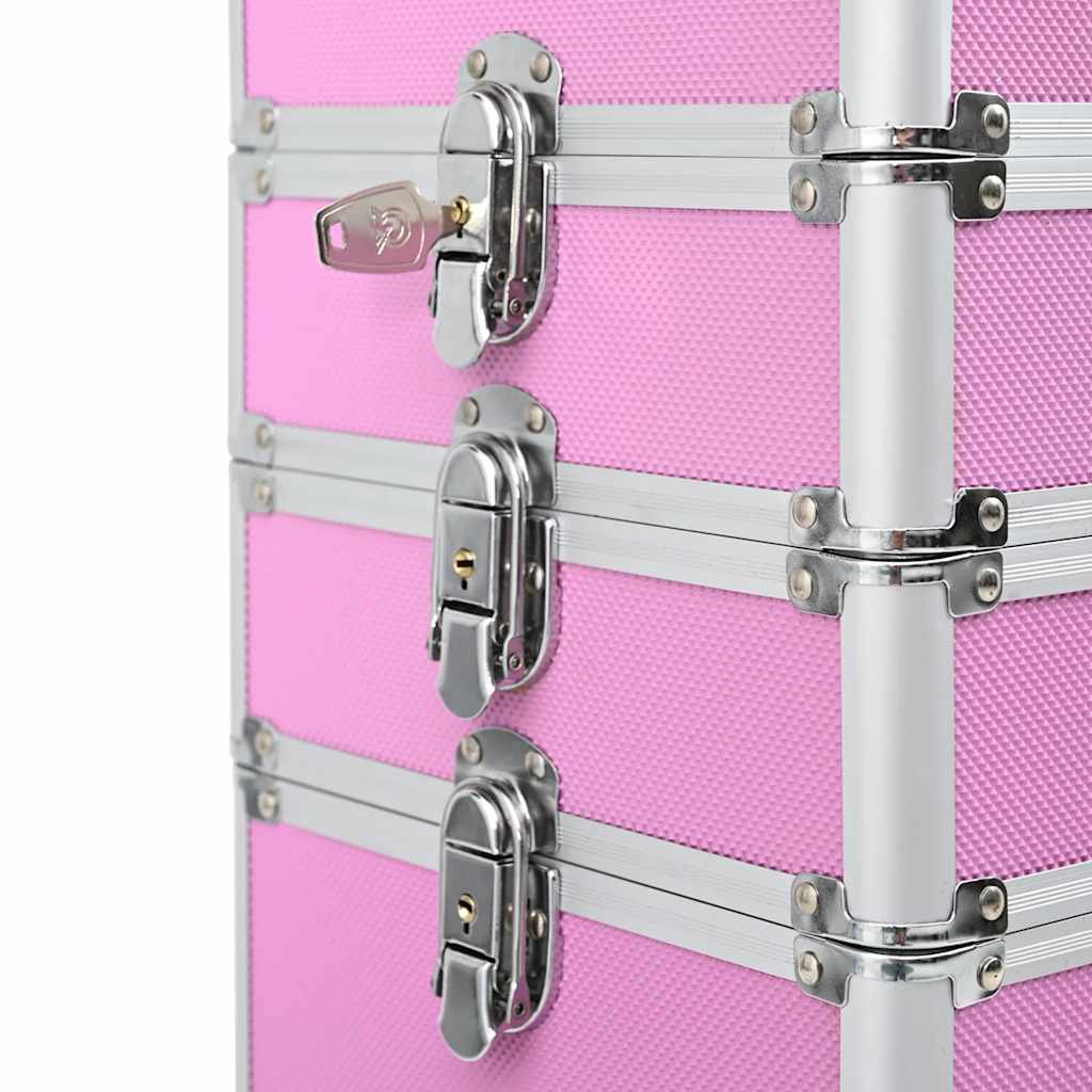makeupkuffert aluminium pink
