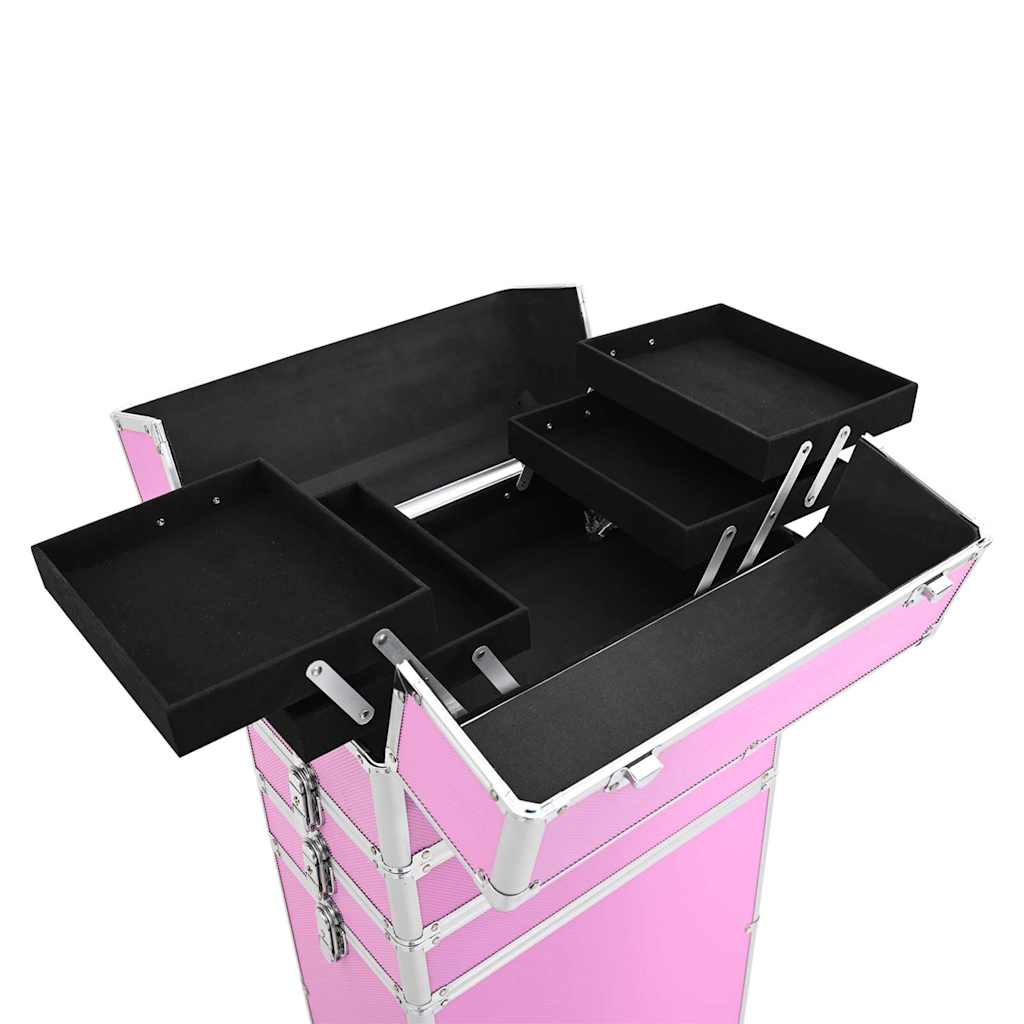 makeupkuffert aluminium pink
