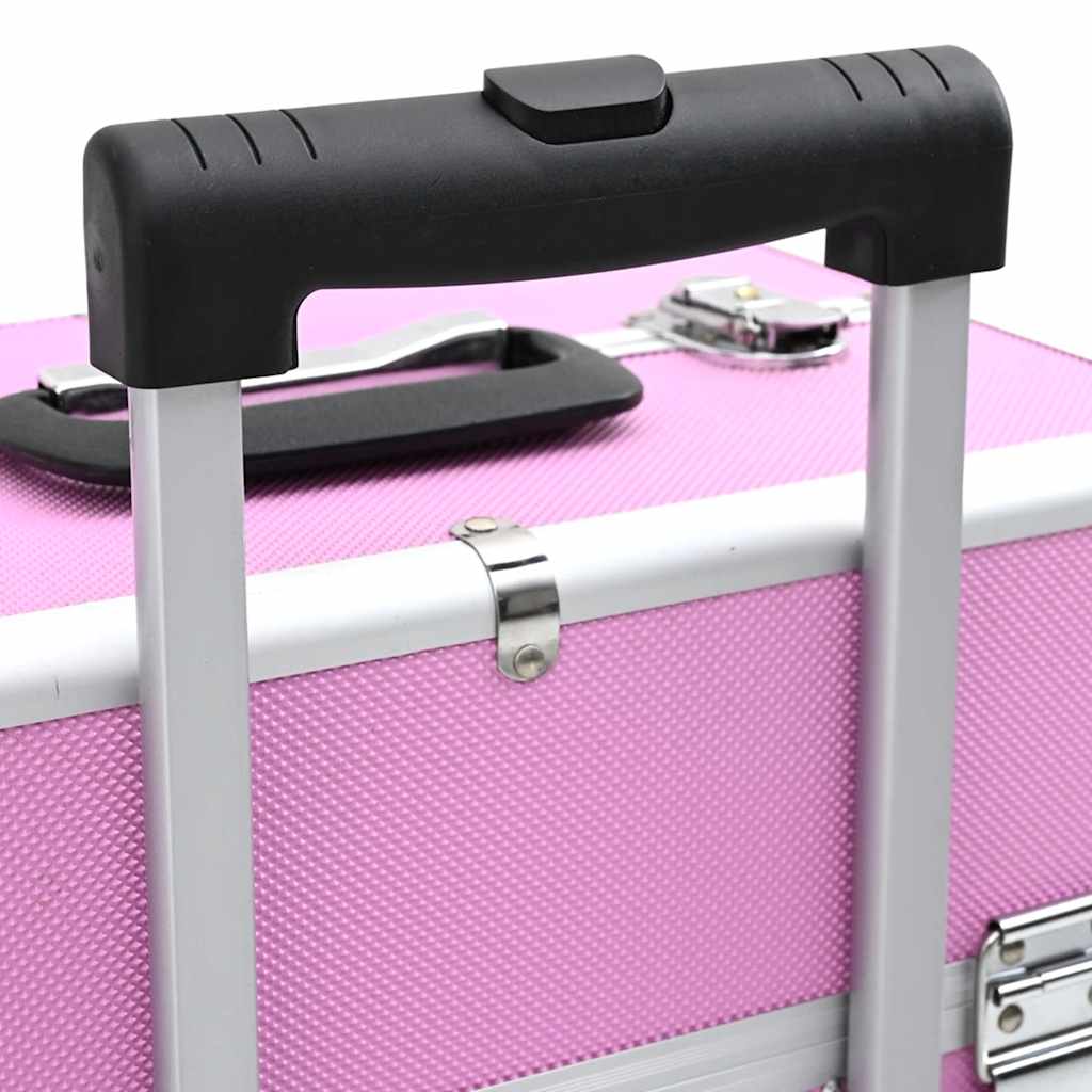 makeupkuffert aluminium pink