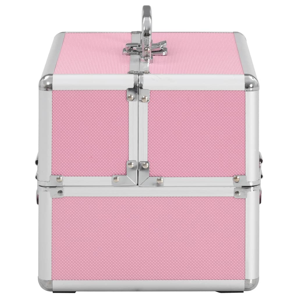 makeupkuffert 22 x 30 x 21 cm pink aluminium