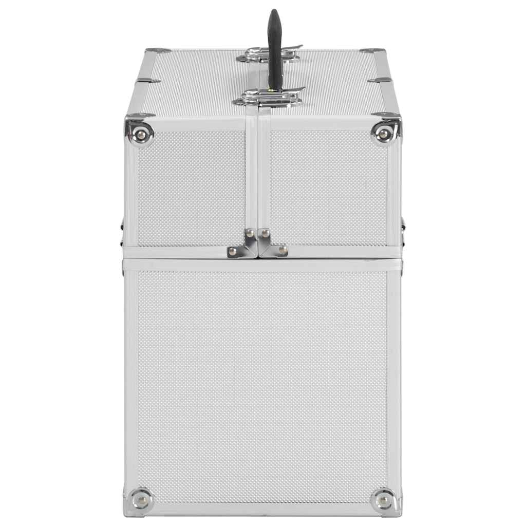 makeupkuffert 38x23x34 cm sølvfarvet aluminium