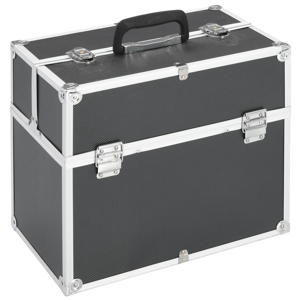 makeupkuffert 38x23x34 cm sort aluminium